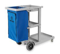 Dryser Commercial - Carrito de limpieza con ruedas, con estantes y bolsa de vinilo