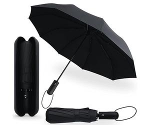 drytogo Paraguas plegable antiviento fuerte con estuche de viaje I Paraguas grande Ø105 cm I Paraguas automático apertura y cierre I Guarda chuva para 2 personas I Umbrella para mujer y hombre I