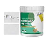 Drywall Repair Paste Kit - White Elastic Waterproof Fiber Crack Filler 500g Size 9x13cm Single Jar Formula 600g Weight - Wall Restoration Compound - Home Maintenance