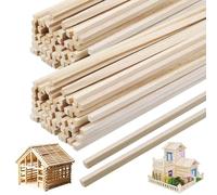 Dryxog 100 Piezas Palitos de Madera Listones de Madera, Manualidades Cuadradas Varillas, Bambú Palitos, Resistentes Bambú Natural Extra Largos para Decoraciones Arte Artesanía