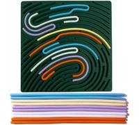 Dryxog 12 Piezas Tabla de Actividad Sensorial Doble Cara Fidget Toy Juguetes Sensoriales Juegos Autismojuegos Autismo para Niños Adultos Calmar Ansiedad con Bolsa Almacenamiento (Cuadrado, Verde)