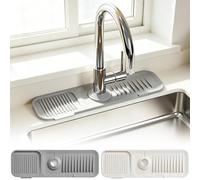 Dryxog 2 Piezas Alfombrilla de Silicona para Grifo De Agua, Protector Fregadero, Protector Salpicaduras Grifo, Tapete Fregadero Draining Mat para ProteccióN contra Tapete Cocina Fregadero y BañO