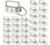 Dryxog 30 Piezas de Hardware de Llavero, 32mm Clip de Cola Llavero de Correa de Bricolaje de Metal con Anillo, Hardware de Cadena Key Fob, para Hacer Pulseras Cinturones Borlas (Plata)