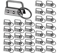 Dryxog 30 Piezas de Hardware de Llavero, 32mm Clip de Cola Llavero de Correa de Bricolaje de Metal con Anillo, Hardware de Cadena Key Fob, para Hacer Pulseras Cinturones Borlas (Negro)