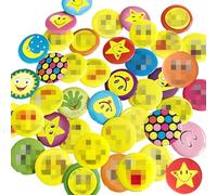 Dryxog 40 Piezas Sonriente de Metal 30mm Pines Insignias Amarillo Smile Badges Cara Botón Pin Redondo Chapas Personalizadas Metalicas para Estudiantes Recompensados Accesorios Ropa Insignia