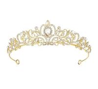 Dryxog Corona Tiara Cristal con Diamantes, Accesorios para Cabello Tiara Mujer, Banda Oro Pelo Reina Cristal Corona Princesa para Tocado Boda Fiesta Baile Accesorios Cumpleaños