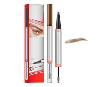 Dryxog Lapiz Cejas Lmpermeable 2 en 1 Lapiz de Cejas, Nuevo 3D Micro 4 Puntos de Duradero, Eyebrow Pencil para Crea un Maquillaje Natural Duradero Eyebrow Pencil (Marrón claro)