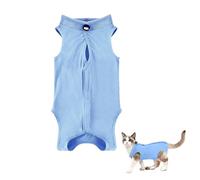 Dryxog Mascotas Que Pesen Aproximadamente 8 Libras o Menos Ropa para Gatos Recuperación Cirugía Gatitos Alternativa Body Quirurgico Gato Perros Después Cirugía, Traje Recuperación Gato (M,Azul)