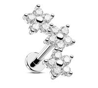 Dryxog Pendientes Cartílago Piercing Nariz Acero Quirurgico Piercing Lengua Pirsin Ombligo Septum Helix para Mujer Hombre Acero Rosca Interna Circonita Luna Estrella Labret Nariz Helix Tragus