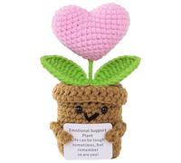 Dryxog Regalos Personalizados Profesoras Peluches Regalos Personalizados para Mujer Profesora Divertidos Amiga Flores de Crochet Graciosos Amuleto Suerte Mutuo Apoyo Emocional (Amor Corazón)