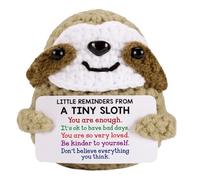 Dryxog Regalos Personalizados Profesoras Peluches Regalos Personalizados para Mujer Profesora Divertidos Amiga Flores de Crochet Graciosos Amuleto Suerte Mutuo Apoyo Emocional (Perezoso)