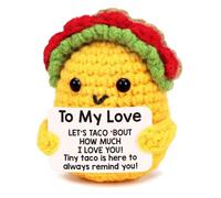 Dryxog Regalos Personalizados Profesoras Peluches Regalos Personalizados para Mujer Profesora Divertidos Amiga Flores de Crochet Graciosos Amuleto Suerte Mutuo Apoyo Emocional (Tucker)