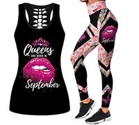 DRZHEAM Conjunto de 2 piezas de ropa casual de calaveras impresas en 3D, sin mangas, para yoga, leggings y pantalones de deporte (L, Black-g)