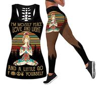 DRZHEAM Conjunto de 2 piezas de ropa casual de calaveras impresas en 3D, sin mangas, para yoga, leggings y pantalones de deporte (M, Black-e)