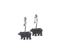 DS Bath Black Bear Shower Curtain Hooks Bathroom Curtain Hooks Decorative Animal Hooks for Shower Curtains Five Ring Balls Hooks Set of 12