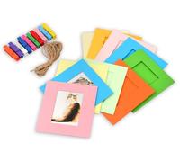 ds. distinctive style Cuadros para colgar en la pared, mini marco de fotos, 10 piezas de papel de 2 x 3 marcos con cuerda y clips compatibles con Polaroid, Fujifilm Instax