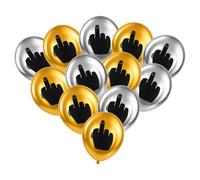DS. DISTINCTIVE STYLE Globos de látex de 12 pulgadas, juego de 12 globos de fiesta divertidas decoraciones de cumpleaños para hombres y mujeres (dorado, plateado)
