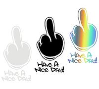 ds. distinctive style Juego de 3 calcomanías divertidas para el dedo medio para ventana de coche, para laptop, botella de agua, monopatín, etc. dedo del medio