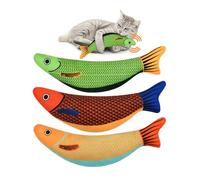 DS. DISTINCTIVE STYLE Paquete de 3 juguetes para gatos con hierba gatera con sonido arrugado, formas interactivas de peces para gatitos y gatos adultos