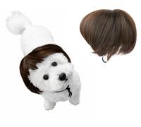 DS. Distinctive Style Peluca de Perro, Accesorios de Disfraz para Mascotas, Ajustable, Accesorio de Cosplay para Halloween, Fiestas de Navidad