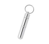 ds. distinctive style portátil caja palillo de dientes soporte ligero tamaño de bolsillo de aleación de aluminio palillo de metal llavero - plata para regalo del día de padre