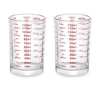 DS. DISTINCTIVE STYLE Taza medidora de 120 mililitros, 2 vasos de chupito con 4 tipos de escala de medición para pequeña cantidad de líquido (120 ml)