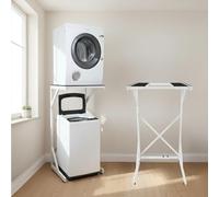 DS DRYERSTAND Set apilable para lavadora y secadora con carga superior - soporte ajustable en anchura y altura, crea espacio, sin taladrar, organización de lavandería