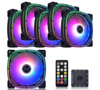 DS Rainbow LED RGB ventiladores con controlador para PC Case, CPU Cooler, sistema de radiadores (6 ventiladores RGB, serie G)