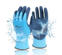 DS Safety L6201 Guantes de trabajo impermeables de calibre 13 Hycool Grip guantes de trabajo de nailon con doble capa con espuma de látex cómoda para uso multipropósito, 1 par.