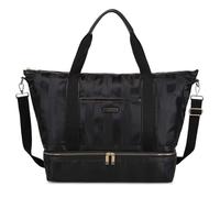 Ds UUby Victorias Secret Bolso de hombro de las mujeres, bolso con cremallera de gran capacidad, bolso deportivo de las mujeres de viajes de compras de trabajo (negro)