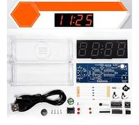 DS1302 - Kit de reloj digital de tubo digital con pantalla, función de semana y alarma, módulo LED de 4 dígitos, 5 V CC + batería CR1220, educativo (multicolor)