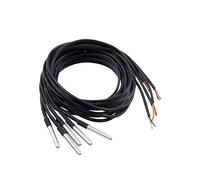 DS18B20 - Juego de 5 sensores de temperatura digitales de acero inoxidable, cable de 1 m, resistente al agua, rango de medición de -55 a 125 °C, compatible con Shelly Addon y Sonoff para proyectos de