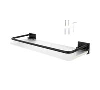 Dsacxixai Etagere Salle de Bain, 30cm Aluminium Acrylique Etagere Murale Salle de Bain pour Salle de Bains Cuisine (Black)