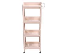 Dsacxixai Freestanding Bathroom Floor Shelves,2 Tier Corner Storage Shelves for Organizing Shower, Toilet and Laundry Room (4 Layers (with Wheels))