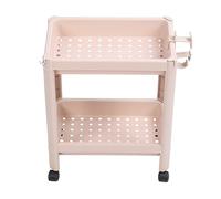 Dsacxixai Freestanding Bathroom Floor Shelves,2 Tier Corner Storage Shelves for Organizing Shower, Toilet and Laundry Room (2 Layers (with Wheels))