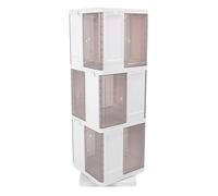 Dsacxixai Meuble de Rangement, Rotative 360 Debout Caissons de Rangement pour Petit Espace Chambre à Coucher Salon (Triple Layer)