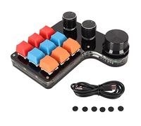 Dsacxixai Teclado de Juego de 9 Teclas USB Tipo C USB Conectado para Oficina, función Personalizable con 3 perillas