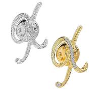 DSADKI Broche de letra inicial con 26 letras pequeñas, pin de solapa con diamantes de imitación de cristal transparente, pin personalizado para mujer, paquete de 2 unidades dorado y plateado, 1 inch