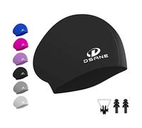 Dsane Gorro de natación de Silicona para Mujer, Pelo Largo, diseño ergonómico 3D, Gorro de natación para Mujeres, niños, Adultos, niños, niñas, Gorro de natación con tapón para los oídos y Clip para