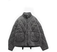 DSAoTeng Abrigo de algodón para mujer, con cordón, manga larga, cremallera, bolsillos grandes, casual, de moda, color sólido, cálido, cuello simulado, lavado al agua, ropa exterior para invierno, gris