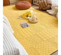 DSAoTeng Alfombra de algodón para mesita de noche, moderna, acolchada, lavable, suave, geométrica, antideslizante, larga, para sofá, silla, dormitorio, sala de estar, entrada, decoración del hogar