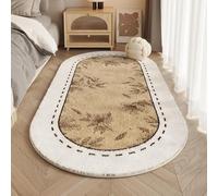 DSAoTeng Alfombra de felpa estilo crema, alfombra vintage de lana sintética de pelo bajo, lavable, suave, gruesa, antideslizante, para dormitorio, sala de estar, decoración interior (#10,60 x 160 cm)