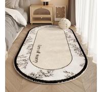 DSAoTeng Alfombra de felpa estilo crema, alfombra vintage de lana sintética de pelo bajo, lavable, suave, gruesa, antideslizante, para dormitorio, sala de estar, decoración interior (#8,120 x 180 cm)