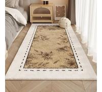 DSAoTeng Alfombra de felpa estilo crema, alfombra vintage de lana sintética de pelo bajo, lavable, suave, gruesa, antideslizante, para dormitorio, sala de estar, decoración interior (#9,60 x 180 cm)