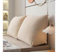 DSAoTeng Almohada de lectura triangular para cama, cojín ergonómico de pana suave con soporte de espalda con funda extraíble, desmontable, lavable, para sofá, oficina, silla, tatami, asiento de