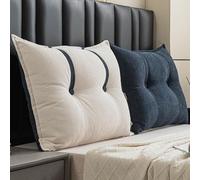 DSAoTeng Almohada rectangular para cabecera de cama, cojín de respaldo de felpilla de tamaño individual con soporte lumbar, almohada suave de doble cara para leer relajarse en el sofá, sofá cama