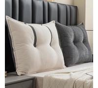 DSAoTeng Almohada rectangular para cabecera de cama, cojín de respaldo de felpilla de tamaño individual con soporte lumbar, almohada suave de doble cara para leer relajarse en el sofá, sofá cama