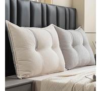 DSAoTeng Almohada rectangular para cabecera de cama, cojín de respaldo de felpilla de tamaño individual con soporte lumbar, almohada suave de doble cara para leer relajarse en el sofá, sofá cama