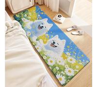 DSAoTeng Bonita alfombra de pasillo de dibujos animados, suave, esponjosa, colorida alfombra de animales con respaldo antideslizante, fácil cuidado, forro polar de cordero, tapete estético kawaii para