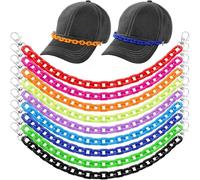 DSAoTeng Cadena de sombrero de camionero de 9 piezas, accesorio de cadena de sombrero de moda occidental con colgante irregular, cadenas de metal desmontables para hombres y mujeres, gorra de béisbol
